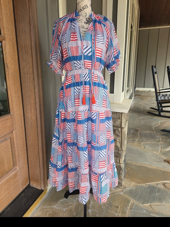 THML Dresses & Skirts - THML Red, White & Blue Midi Dress-NWT